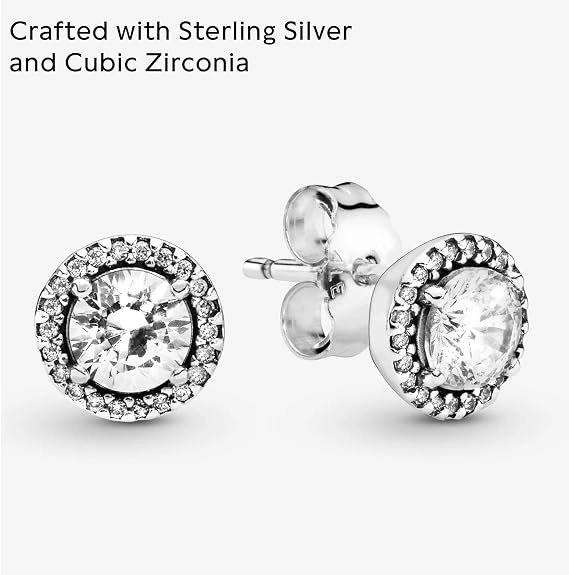 Pandora Round Sparkle Stud Earrings in Sterling Silver - photo 5