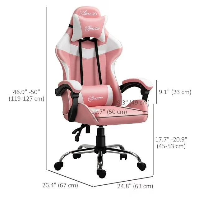 Vinsetto Racer Gaming Chair w/ headrest - Office Gamer Recliner - photo 4