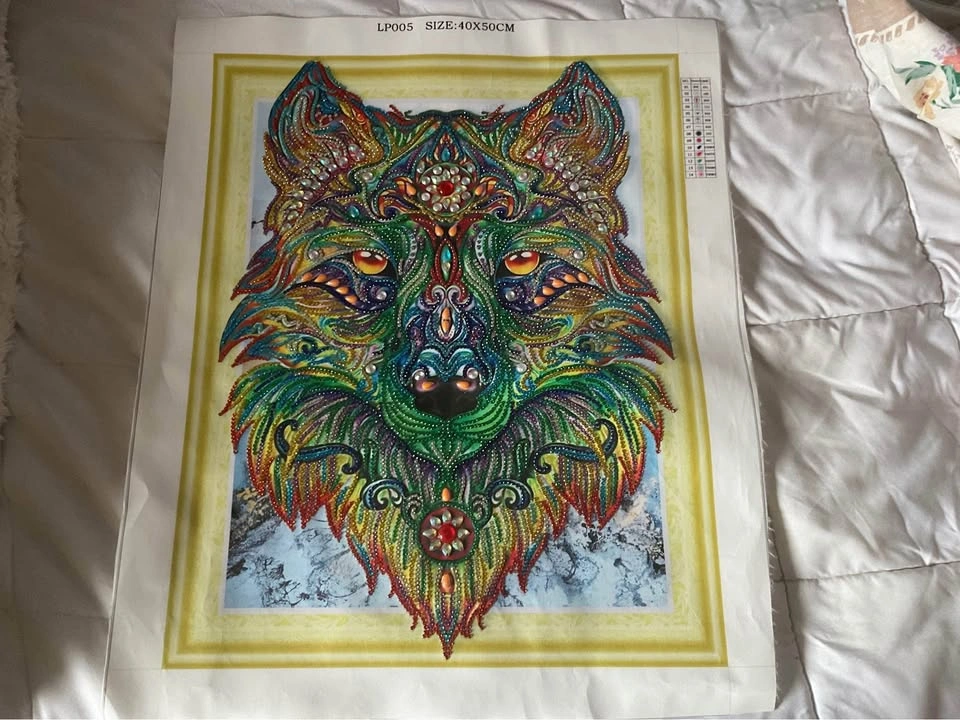 Completed Wolf done in Diamond Dotz