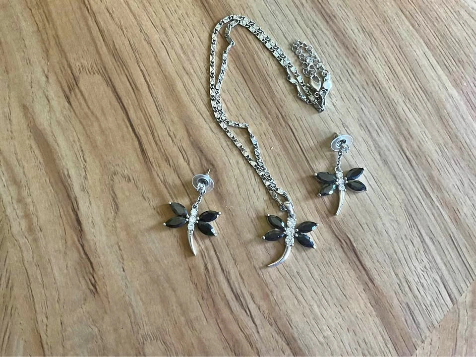 Dragonfly Necklace and Earrings