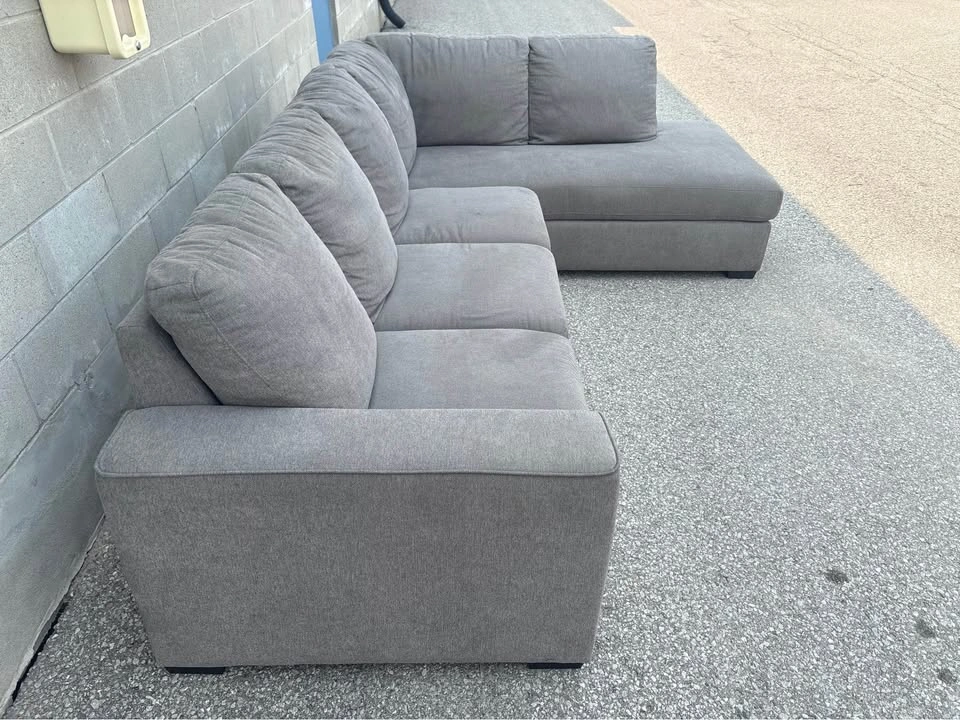 Modern Grey Sectional Sofa with Chaise - photo 4