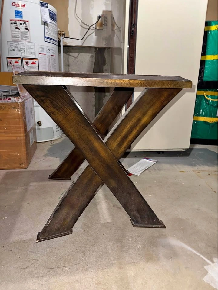 Square Glass Top End coffee Table with X-Base