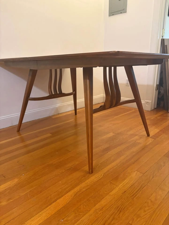 Mid-Century Modern Walnut Waves Dining Table - photo 3