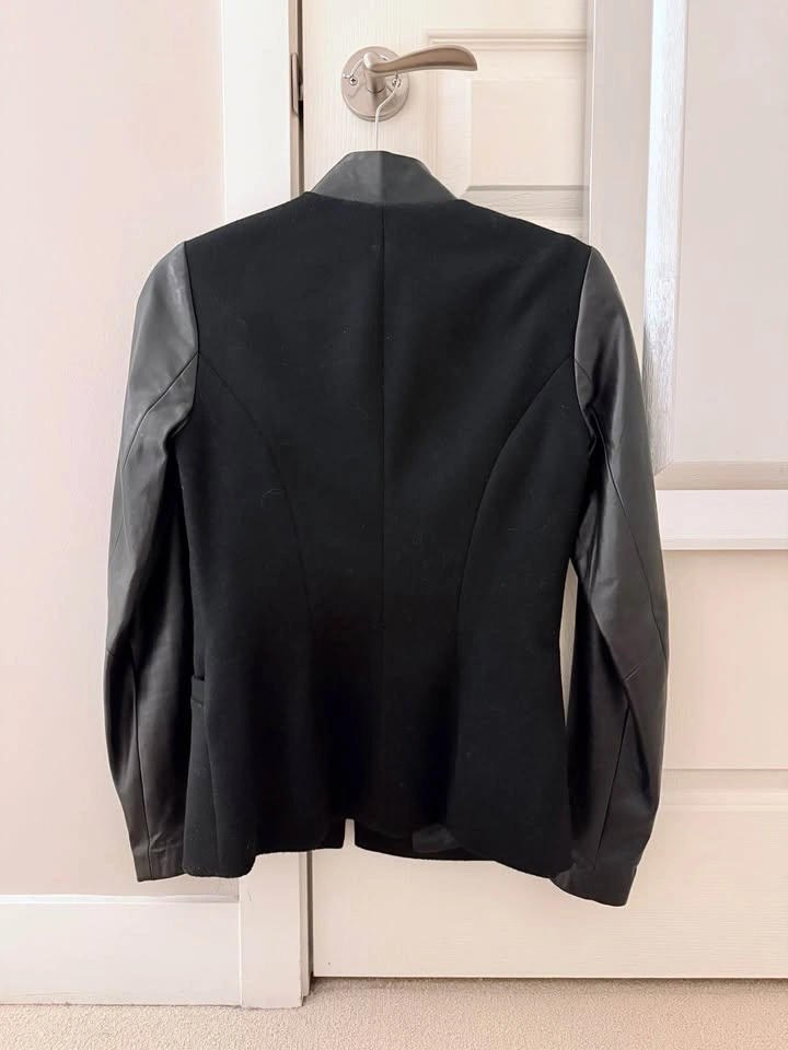 Genuine Leather and Wool Blazer (Size US 0) - photo 2