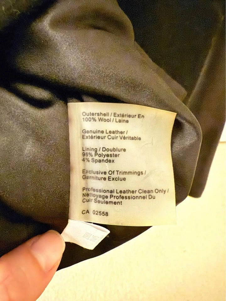 Genuine Leather and Wool Blazer (Size US 0) - photo 5
