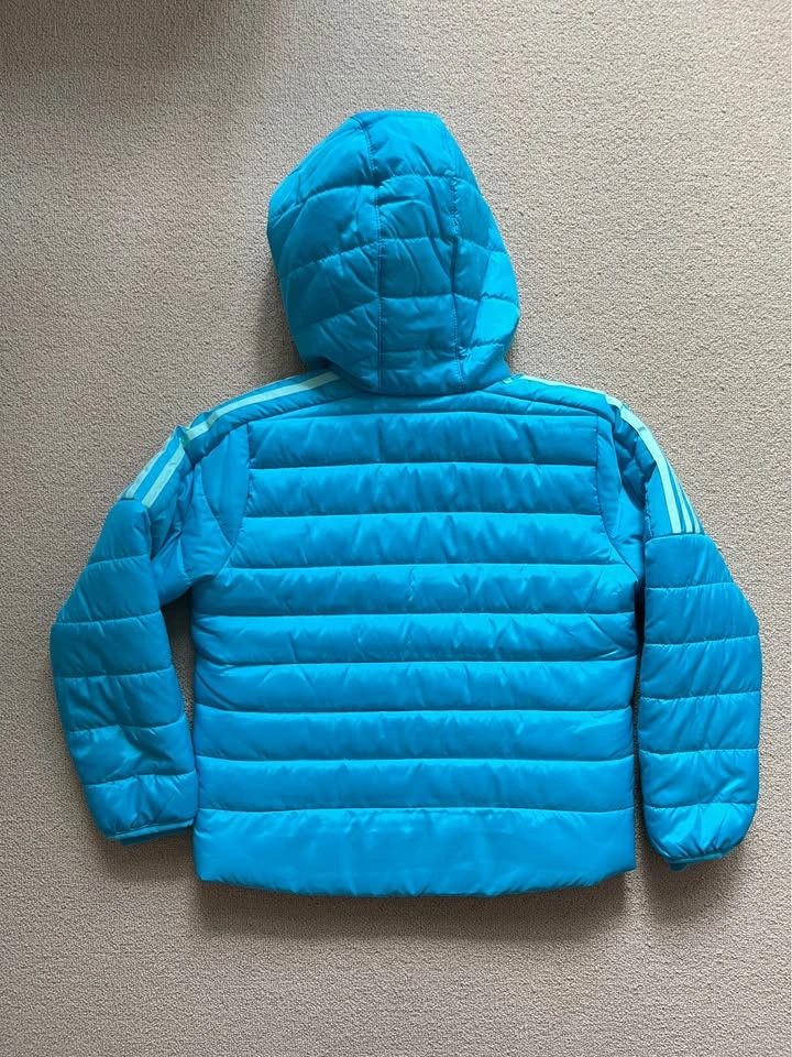 Kids Adidas Water Resistant Blue Puffer Jacket (Size Small) - photo 2