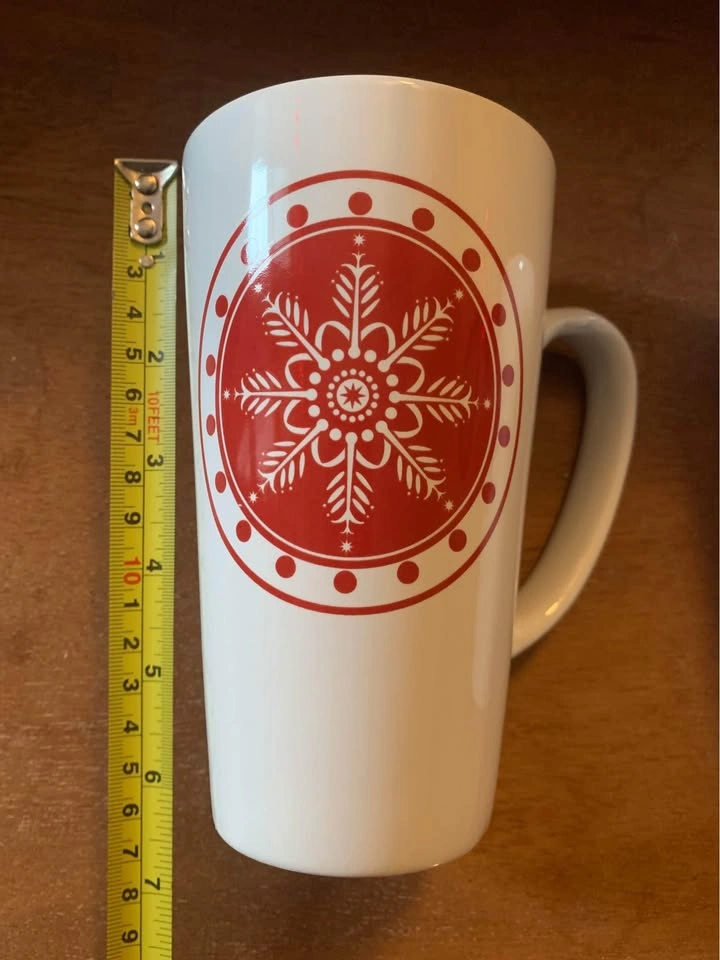 Winter Snowflake 6" H . Red & Purple Mugs / 2 pc Set - photo 2