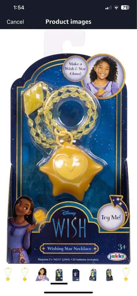 Disney Wish Star Necklace w Lights / like-new - photo 3