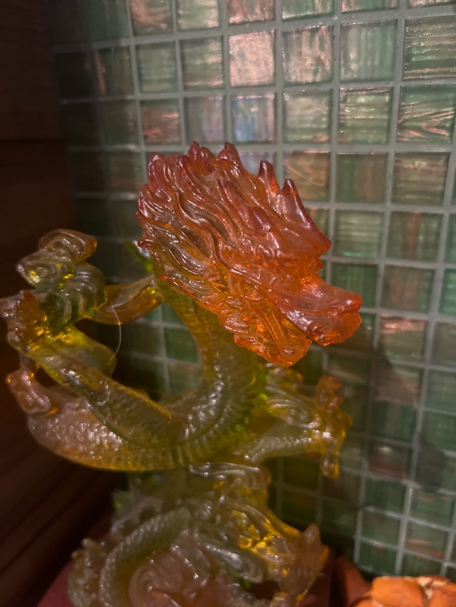 Amber Resin Dragon Figurine - photo 3