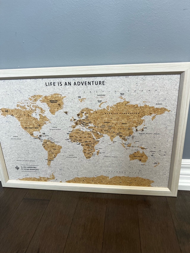 Life Is An Adventure Cork World Map