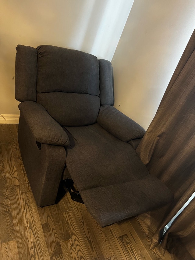 Dark Grey Fabric Recliner