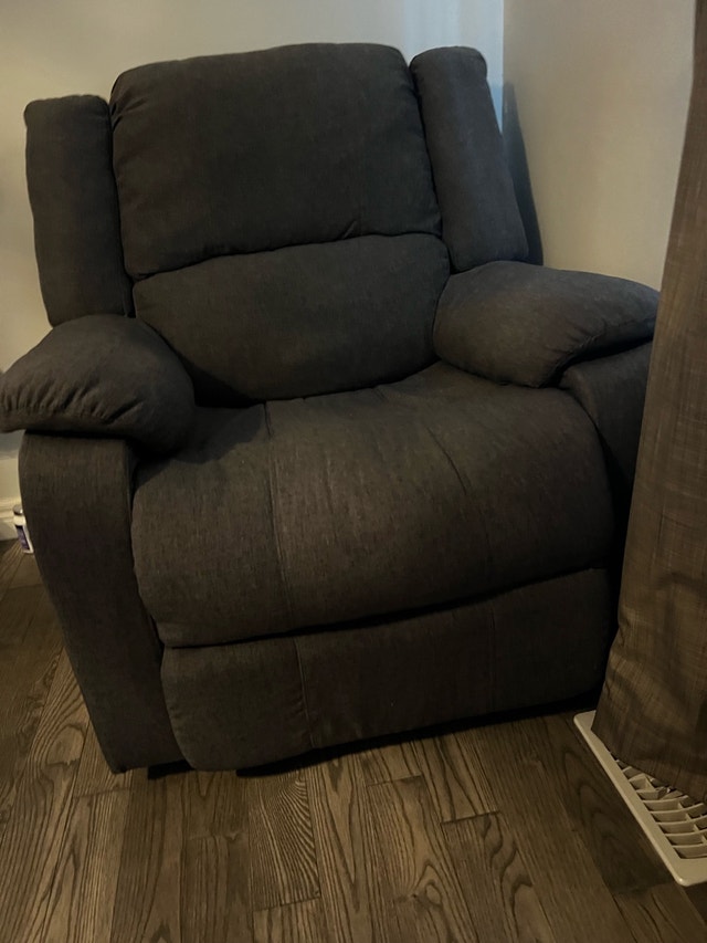 Dark Grey Fabric Recliner - photo 2