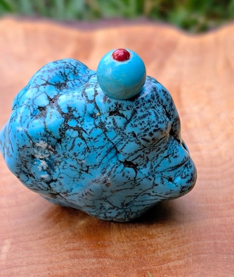 Vintage Freeform Simulated Turquoise Snuff Bottle