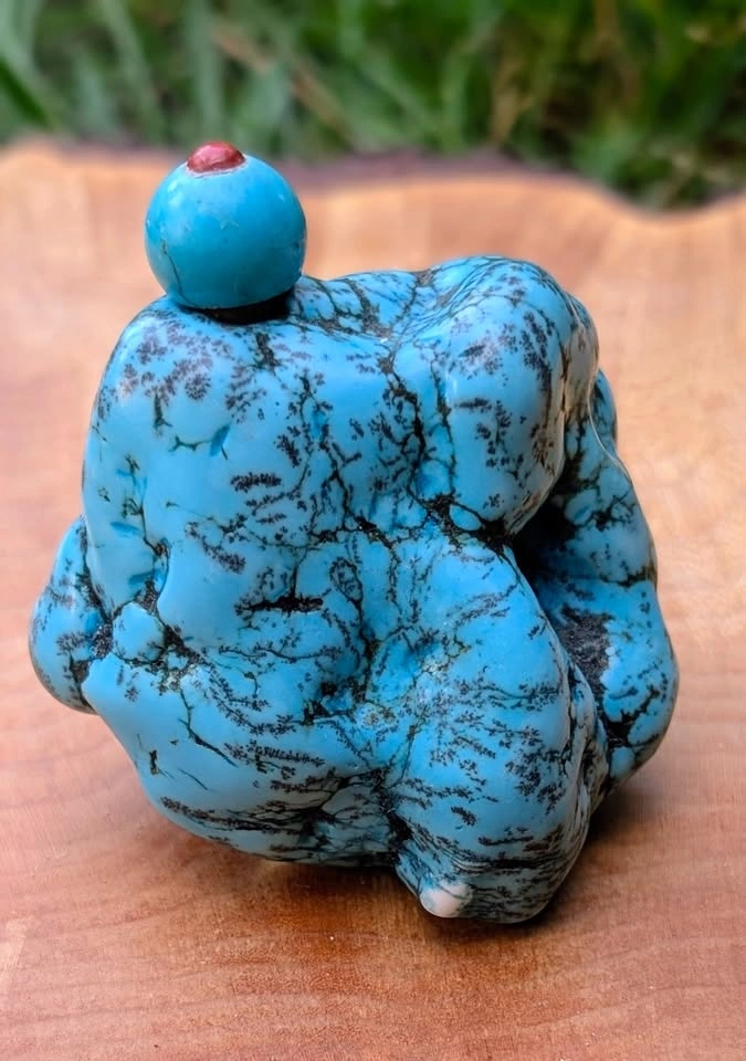 Vintage Freeform Simulated Turquoise Snuff Bottle - photo 2