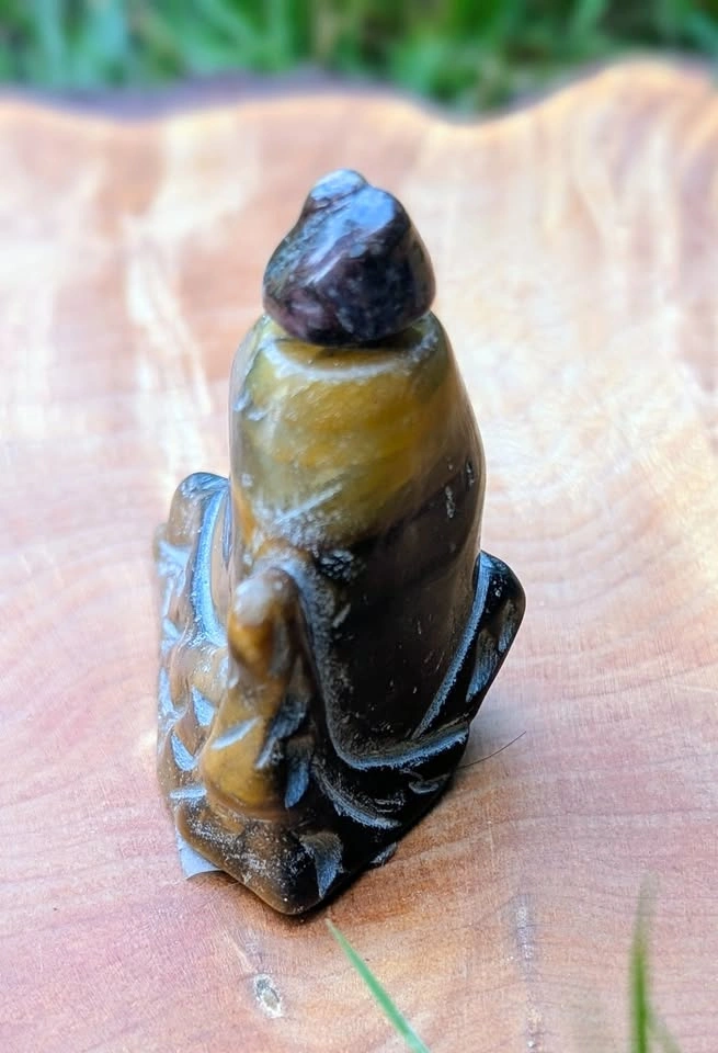 Premium Hand-Carved Tiger's Eye Snuff Bottle (Hollowed) - photo 2