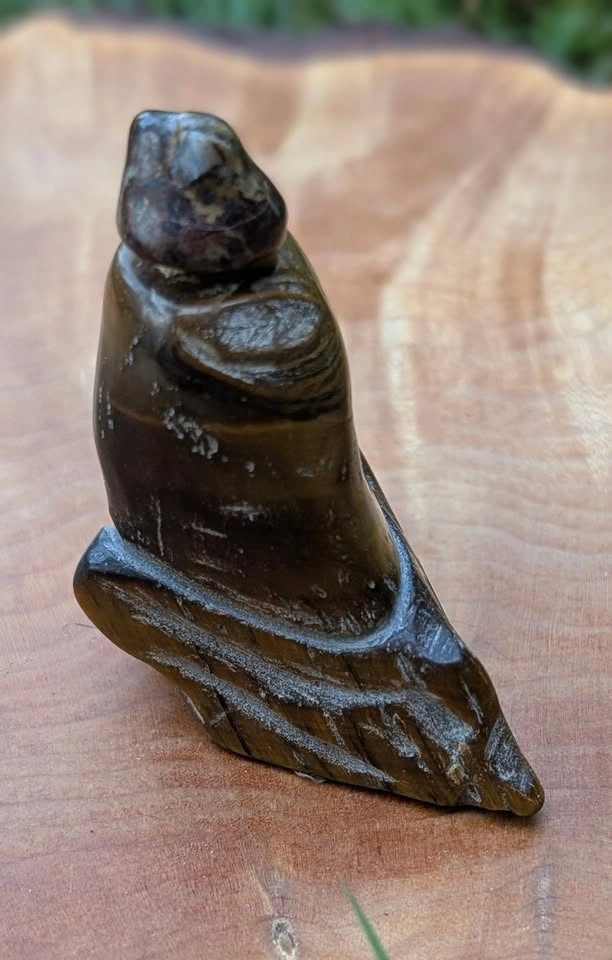 Premium Hand-Carved Tiger's Eye Snuff Bottle (Hollowed) - photo 4