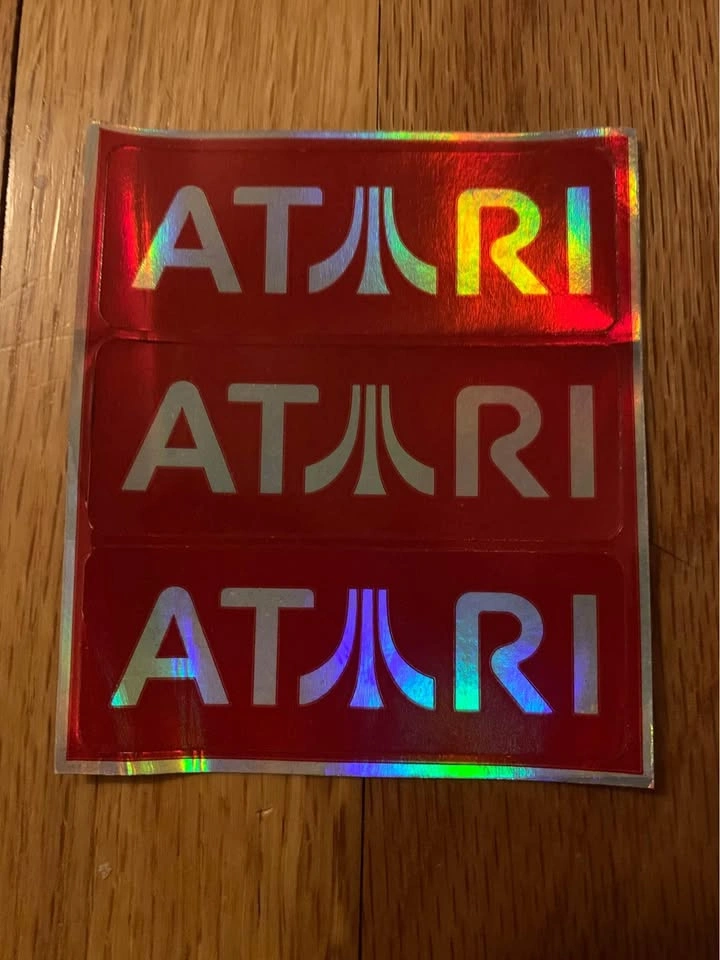 ATARI Vintage Official 3 Foil Stickers 2000's / NEW