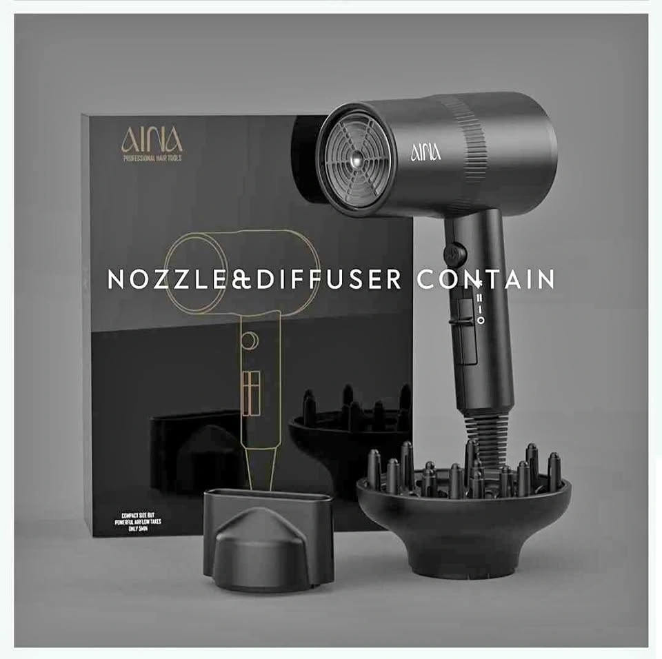 Hair Dryer with Nozzle and Diffuser