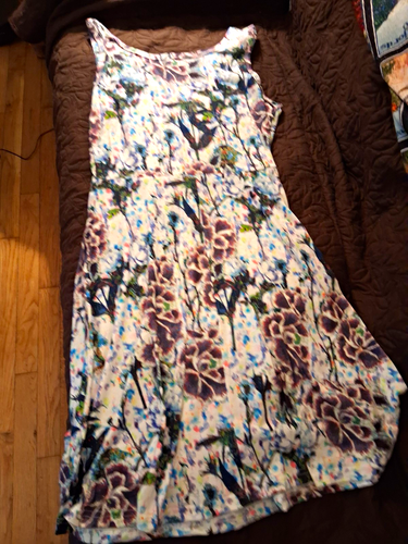 Herou Women's Floral Scoop Neck Sleeveless Fit & Flare Knee Dres