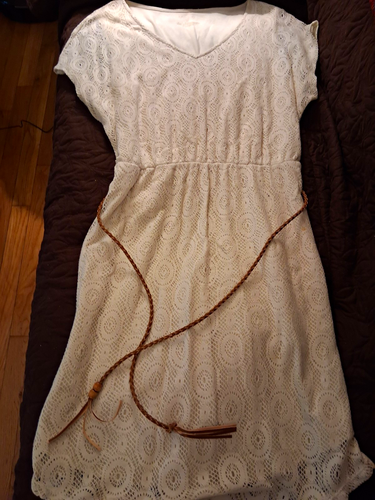Sonoma Women's Ivory Lace V-Neck Cap Sleeve Dress Size M