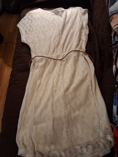 Sonoma Women's Ivory Lace V-Neck Cap Sleeve Dress Size M - photo 2