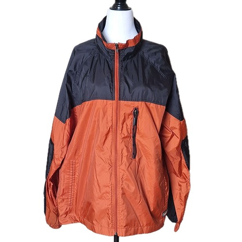 WEATHERPACK BY WEATHERPROOF VINTAGE ORANGE BLACK WINDBREAKER SIZ