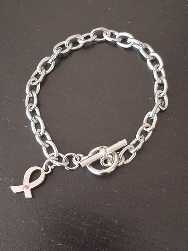 BREAST CANCER AWARENESS STAINLESS STEEL BRACELET 8 INCHES - photo 2