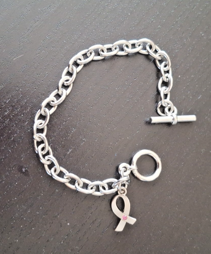 BREAST CANCER AWARENESS STAINLESS STEEL BRACELET 8 INCHES - photo 3
