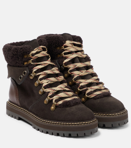 SEE BY CHLOE EILEEN Chocolate Brown Suede Boots Size 37/6.5