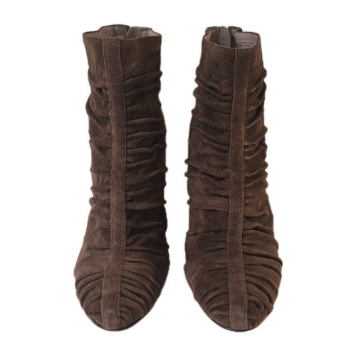 NINE WEST NEW JOYRIDES RUCHED BROWN SUEDE ANKLE BOOTS SIZE 8M NW - photo 2