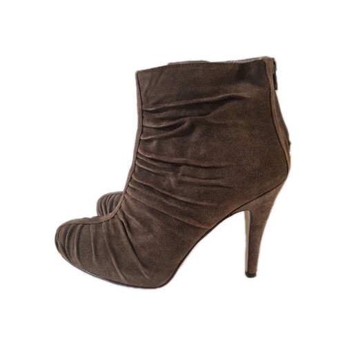 NINE WEST NEW JOYRIDES RUCHED BROWN SUEDE ANKLE BOOTS SIZE 8M NW - photo 3