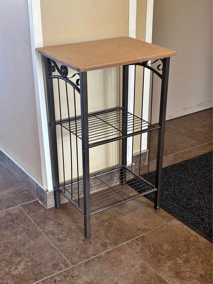 Metal Baker's Rack with Wood Top
