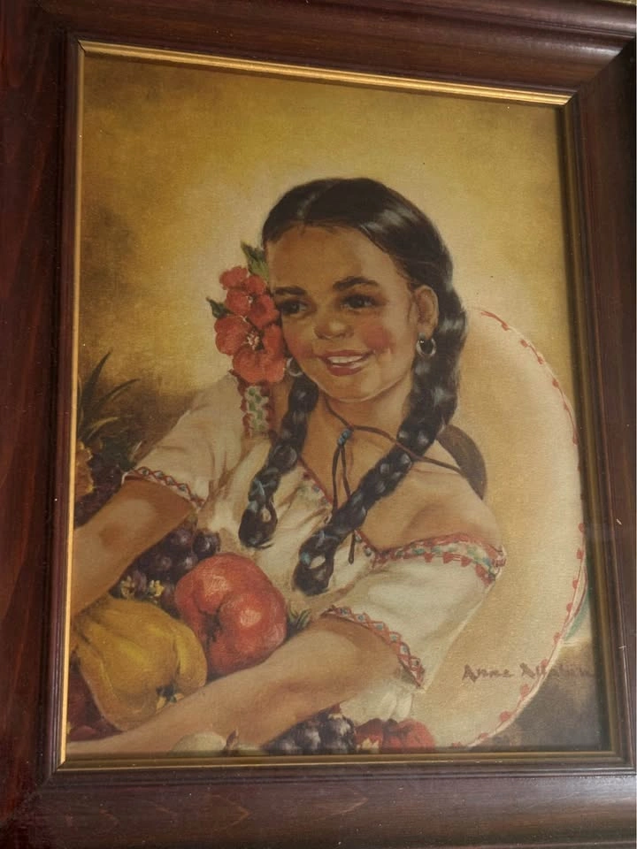 Vintage Anne Allaben 'Conchita' Framed Art Print - photo 2
