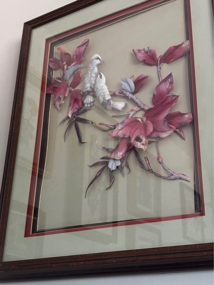 Vintage 3D Bird and Floral Shadow Box Wall Art - photo 2