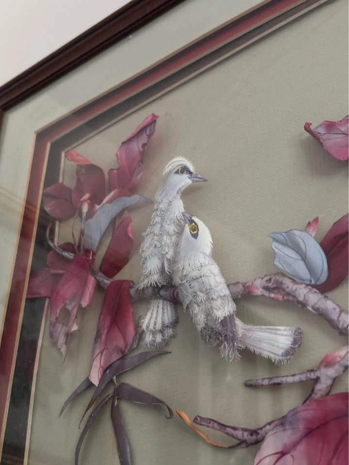 Vintage 3D Bird and Floral Shadow Box Wall Art - photo 3