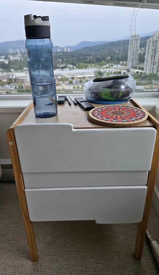 2 x Modern 3-Drawer Nightstand