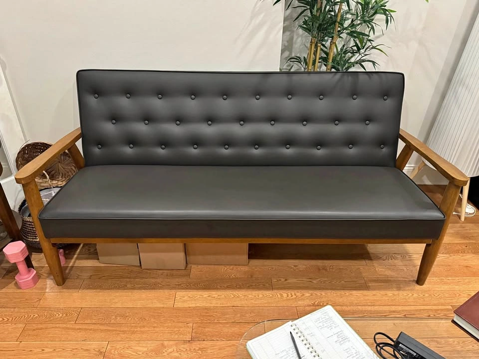 Mid Century Leather Couch