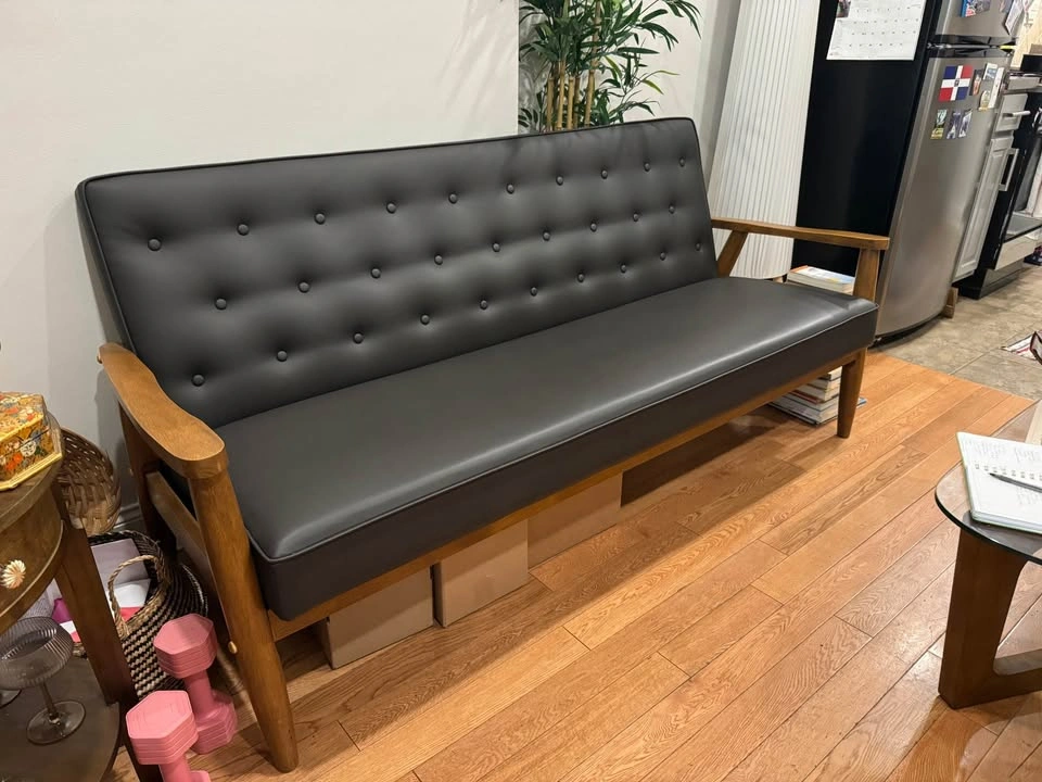 Mid Century Leather Couch - photo 2