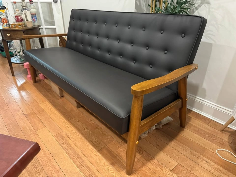 Mid Century Leather Couch - photo 3