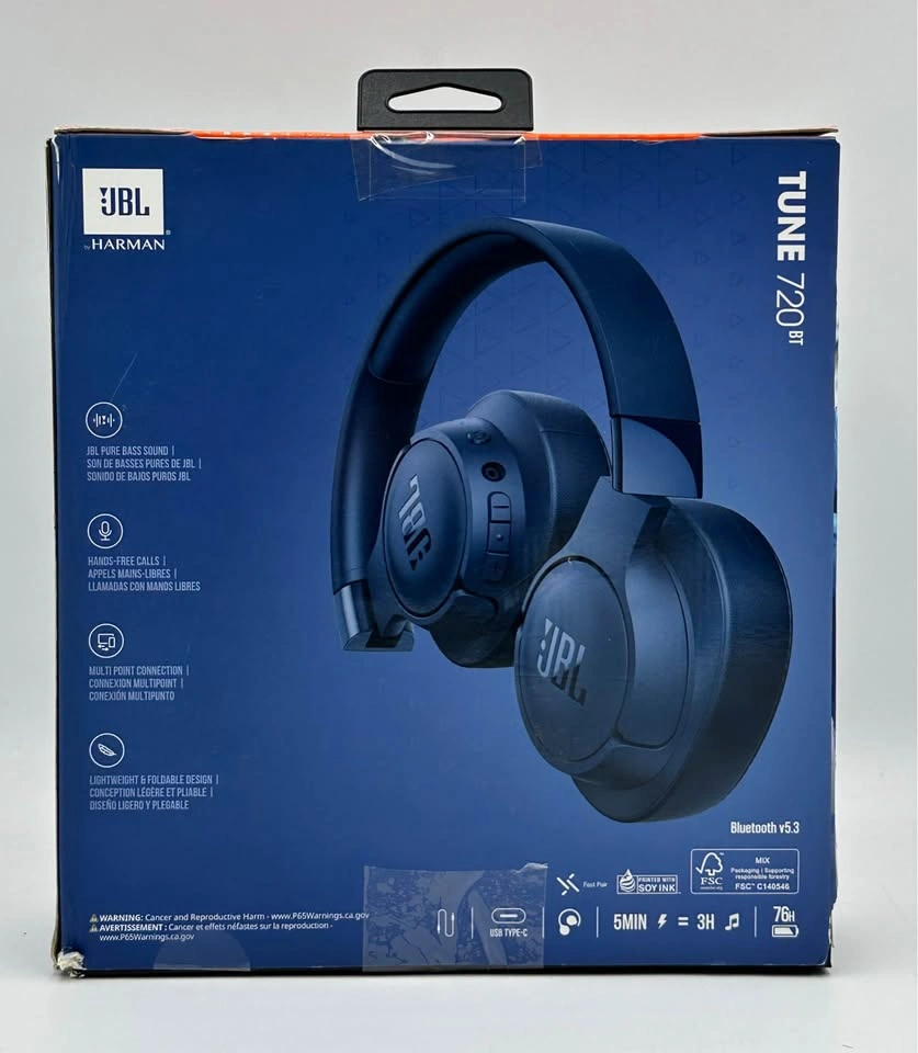 JBL Tune 720BT Wireless Over-Ear Headphones - Blue - photo 3
