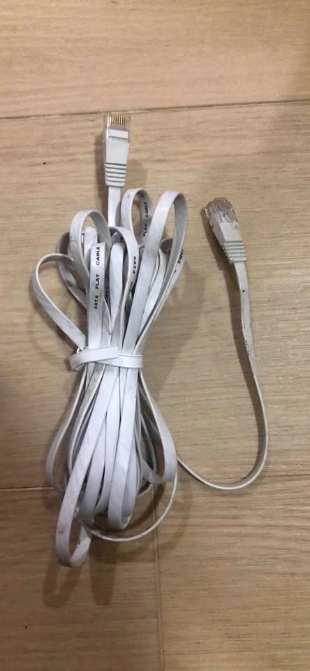 White Cat6 Flat Ethernet Cable (14FT)