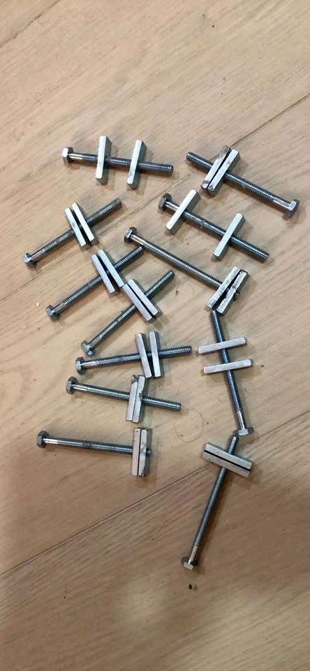 T-Track Bolts and Rectangular Nuts Set (QTY:12)