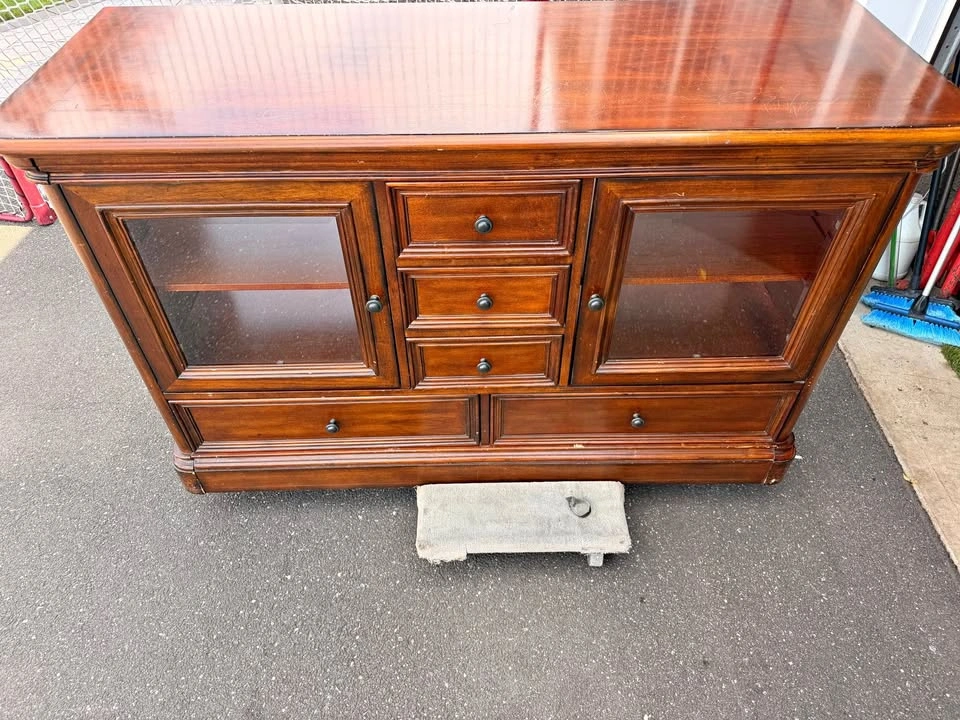 Solid Wood Golden Oak TV Console