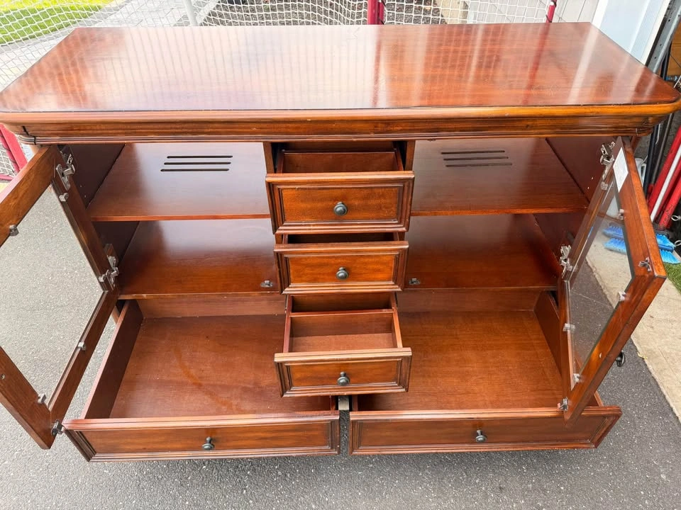 Solid Wood Golden Oak TV Console - photo 2