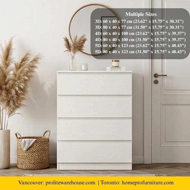 Modern White Storage Dresser with Multiple Drawers From $95