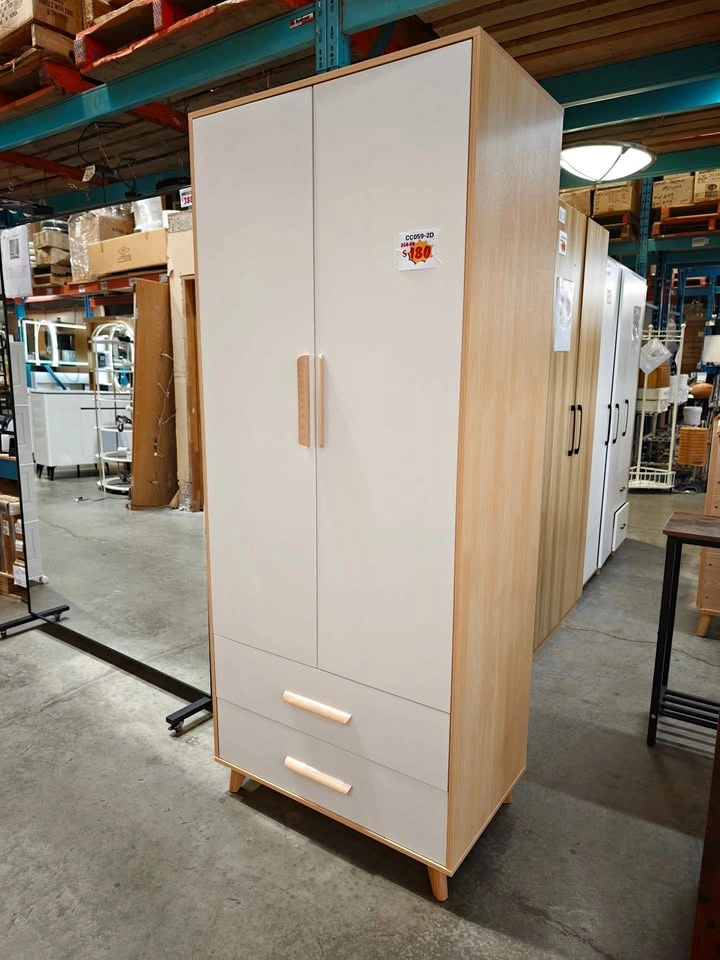 Minimalist Bedroom Wardrobe Armoire with Storage Drawers