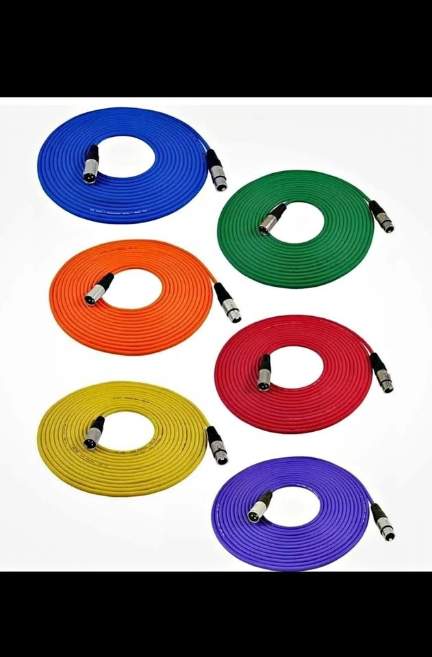 GLS Audio 25ft Mic Cable Cords - XLR Male to XLR Female - 6 Pack
