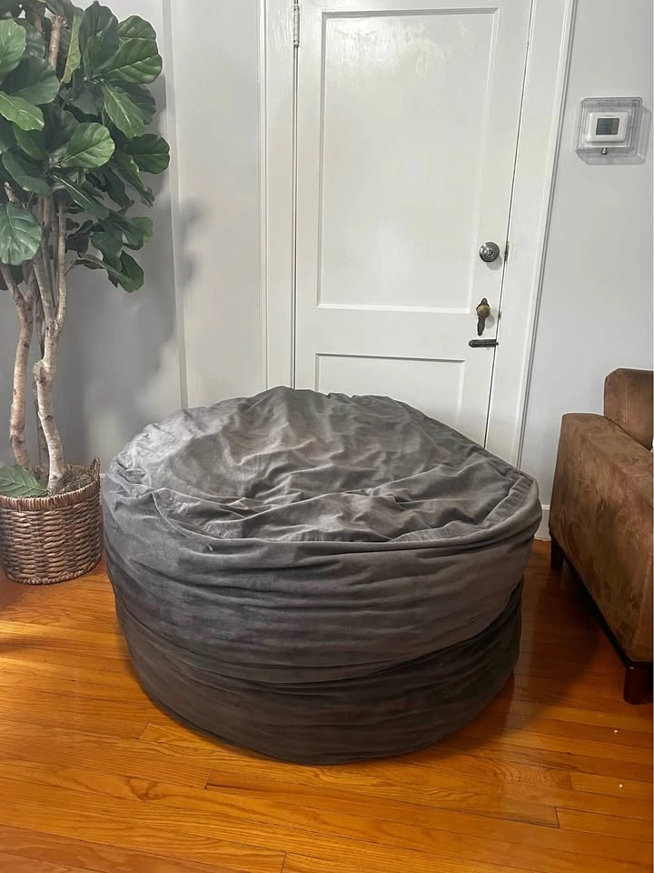Dark grey oversized bean bag