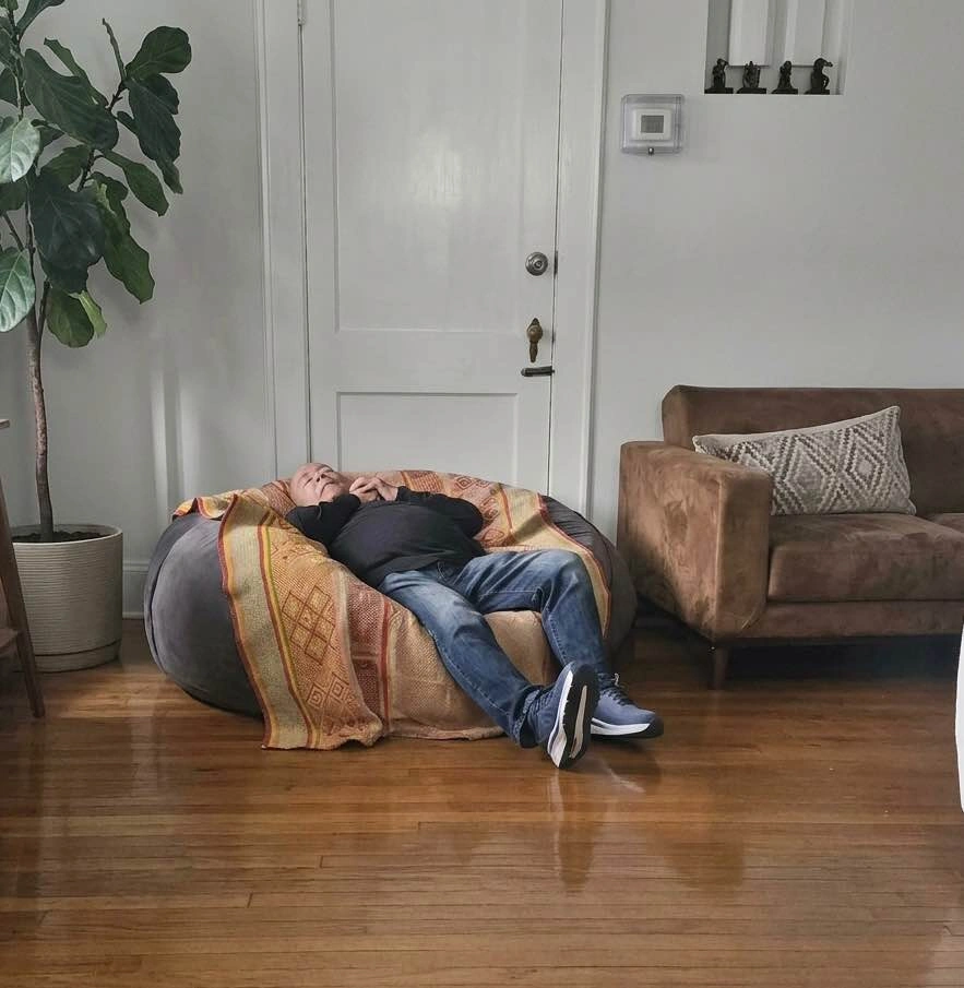 Dark grey oversized bean bag - photo 4
