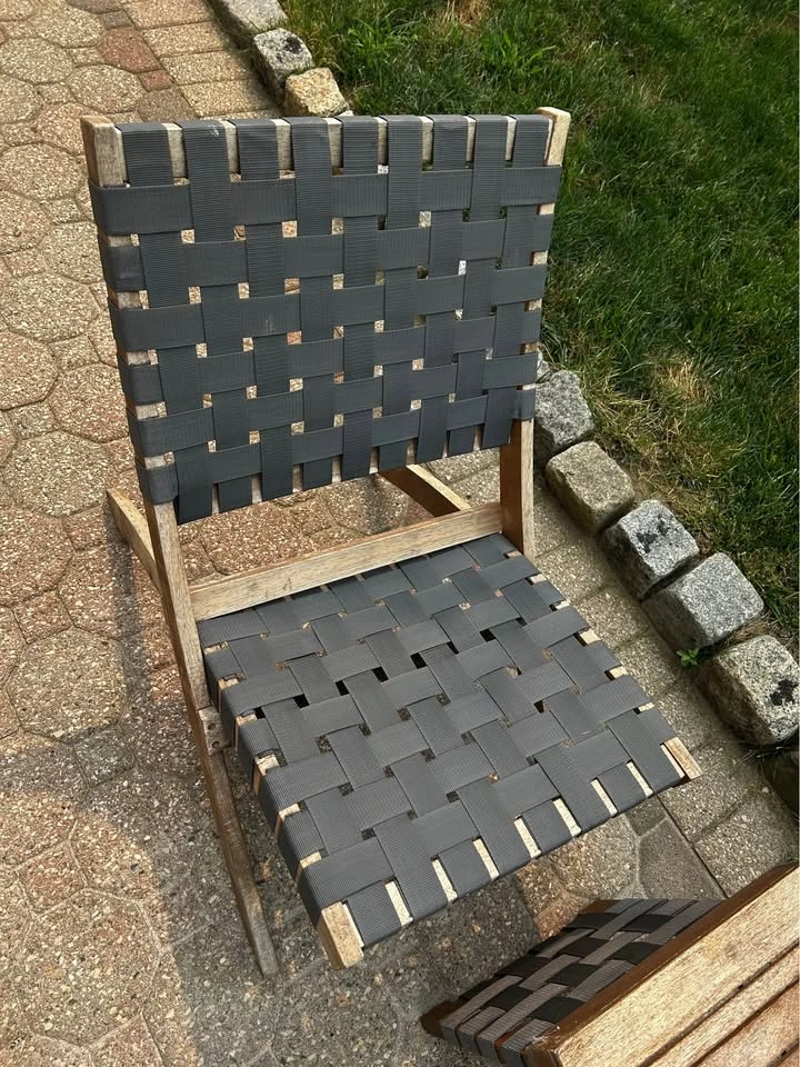 Foldable Low Wicker Outdoor Chair table set - photo 4